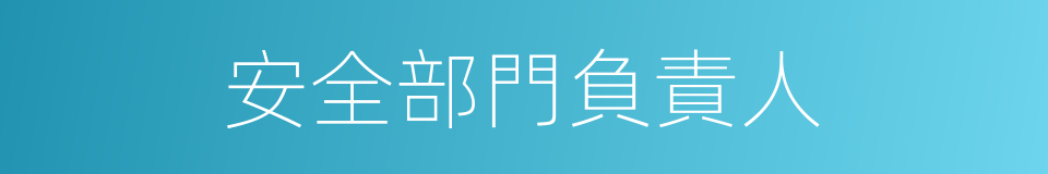 安全部門負責人的同義詞