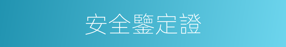 安全鑒定證的同義詞