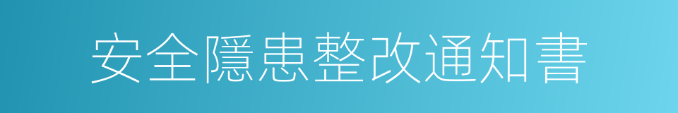 安全隱患整改通知書的同義詞