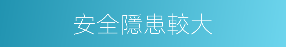 安全隱患較大的同義詞