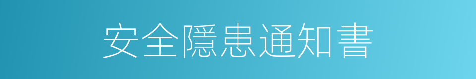 安全隱患通知書的同義詞