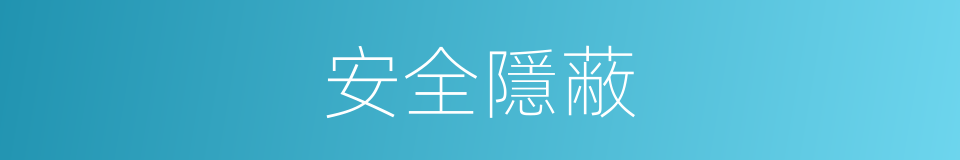 安全隱蔽的同義詞