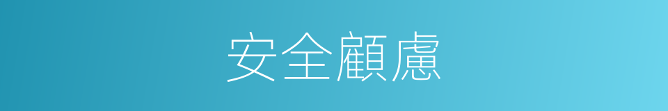 安全顧慮的同義詞