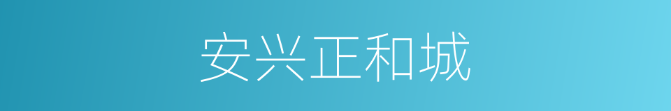 安兴正和城的同义词