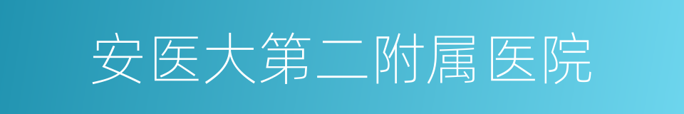 安医大第二附属医院的同义词