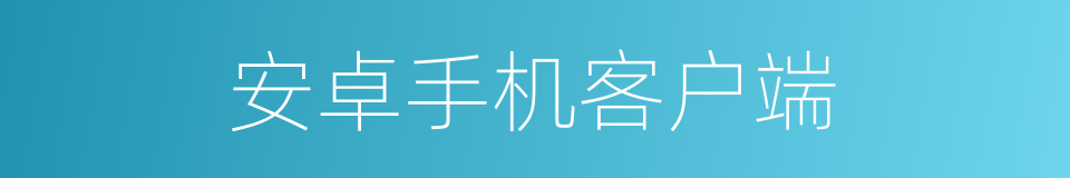 安卓手机客户端的同义词