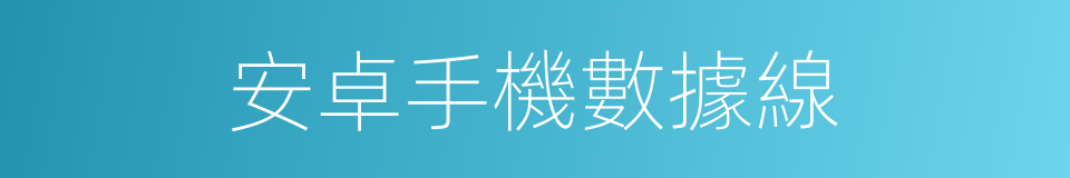 安卓手機數據線的同義詞