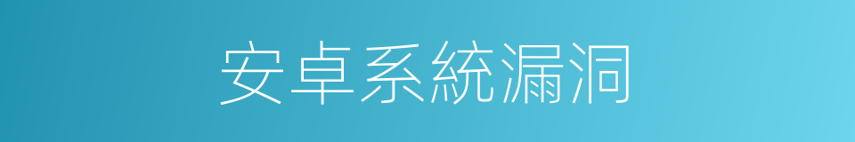 安卓系統漏洞的同義詞