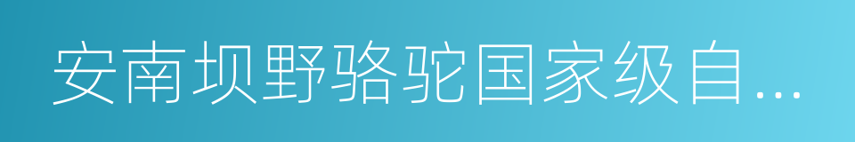 安南坝野骆驼国家级自然保护区的同义词