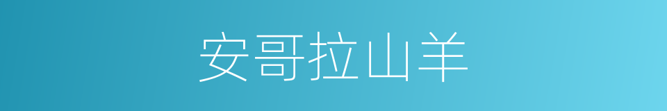 安哥拉山羊的同义词