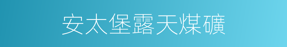 安太堡露天煤礦的同義詞