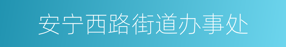 安宁西路街道办事处的同义词