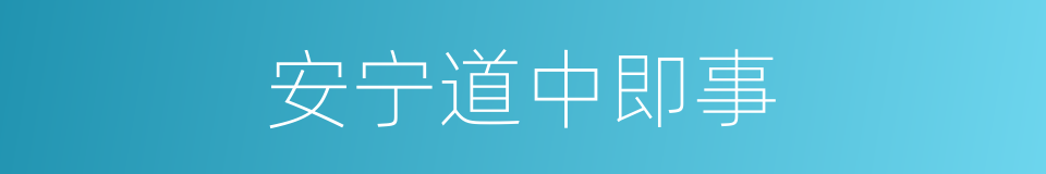 安宁道中即事的同义词