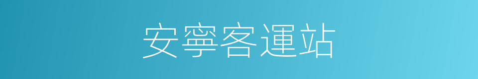 安寧客運站的同義詞