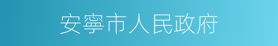 安寧市人民政府的同義詞