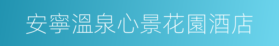 安寧溫泉心景花園酒店的同義詞