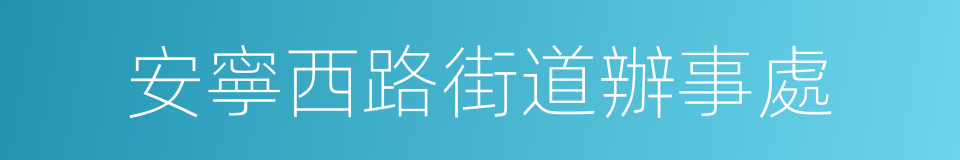 安寧西路街道辦事處的同義詞