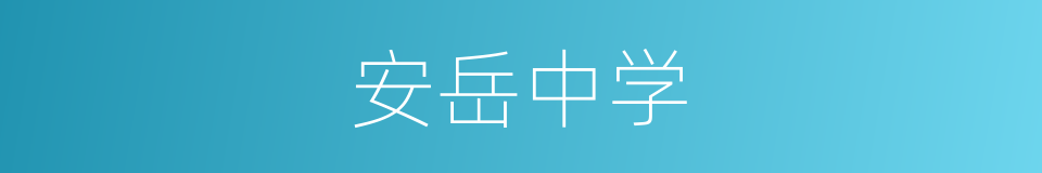 安岳中学的同义词