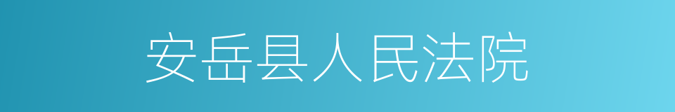安岳县人民法院的同义词