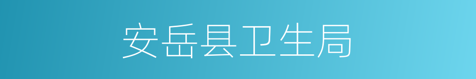 安岳县卫生局的同义词