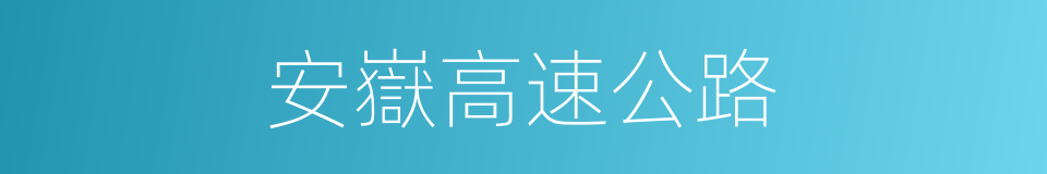 安嶽高速公路的同義詞