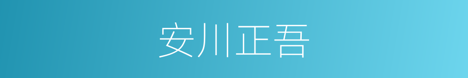 安川正吾的同义词