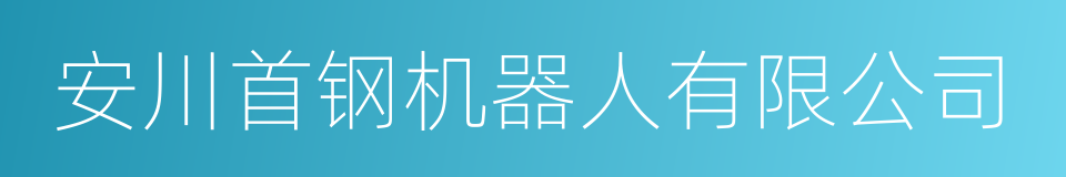 安川首钢机器人有限公司的同义词