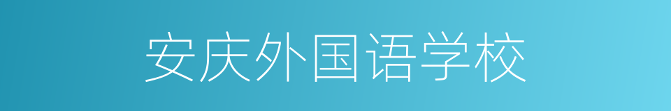 安庆外国语学校的同义词