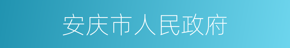 安庆市人民政府的同义词