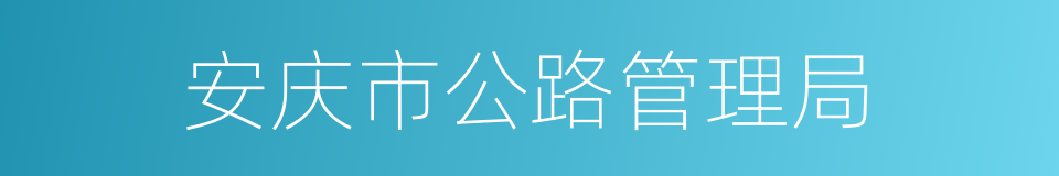 安庆市公路管理局的同义词