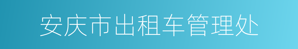 安庆市出租车管理处的同义词