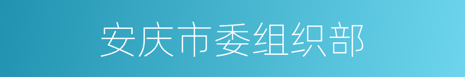 安庆市委组织部的同义词