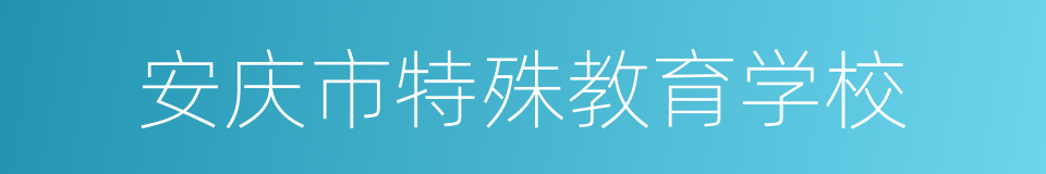 安庆市特殊教育学校的意思