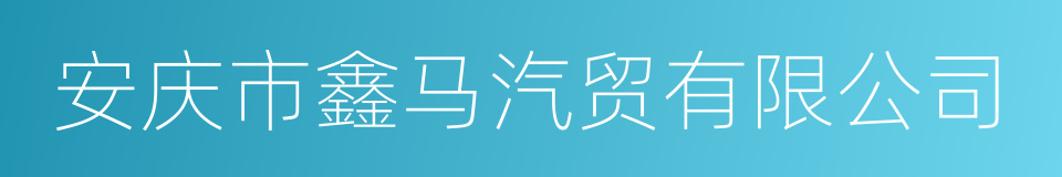 安庆市鑫马汽贸有限公司的意思