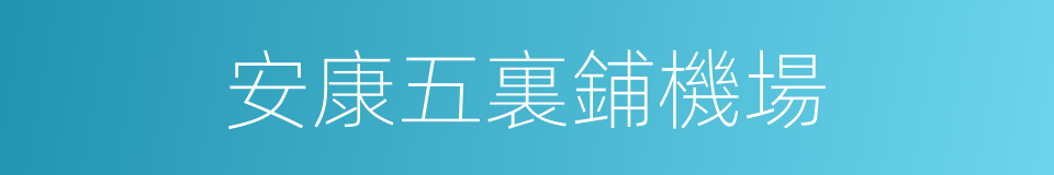 安康五裏鋪機場的同義詞