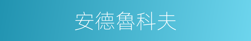 安德魯科夫的同義詞