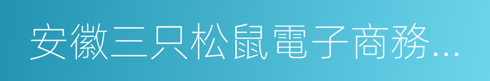 安徽三只松鼠電子商務有限公司的同義詞