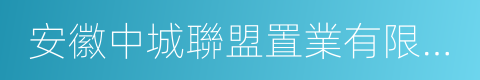 安徽中城聯盟置業有限公司的同義詞