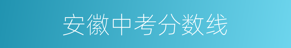 安徽中考分数线的同义词