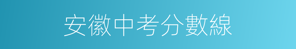 安徽中考分數線的同義詞