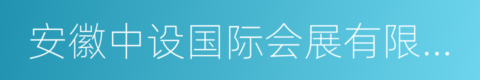 安徽中设国际会展有限公司的同义词