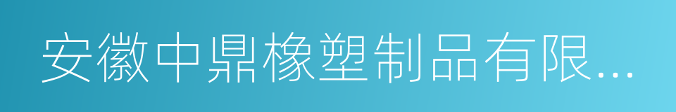 安徽中鼎橡塑制品有限公司的同义词