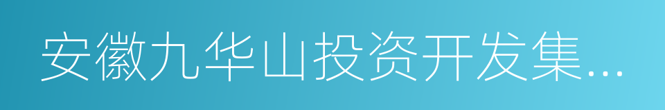 安徽九华山投资开发集团有限公司的同义词