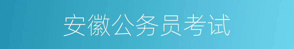 安徽公务员考试的同义词