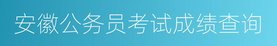 安徽公务员考试成绩查询的同义词