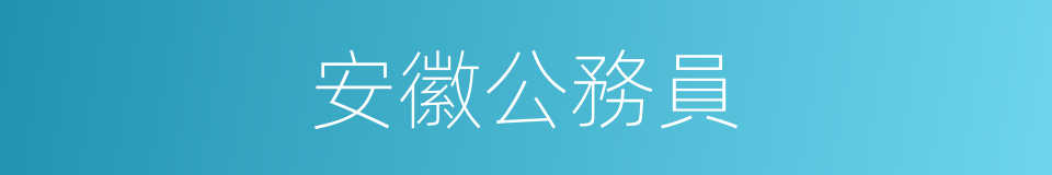 安徽公務員的同義詞