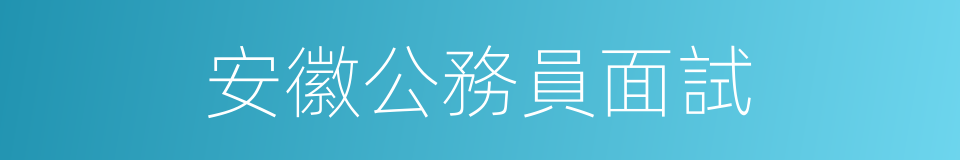 安徽公務員面試的同義詞