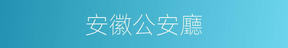 安徽公安廳的同義詞