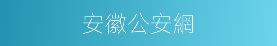 安徽公安網的同義詞