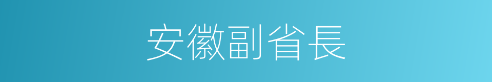 安徽副省長的同義詞